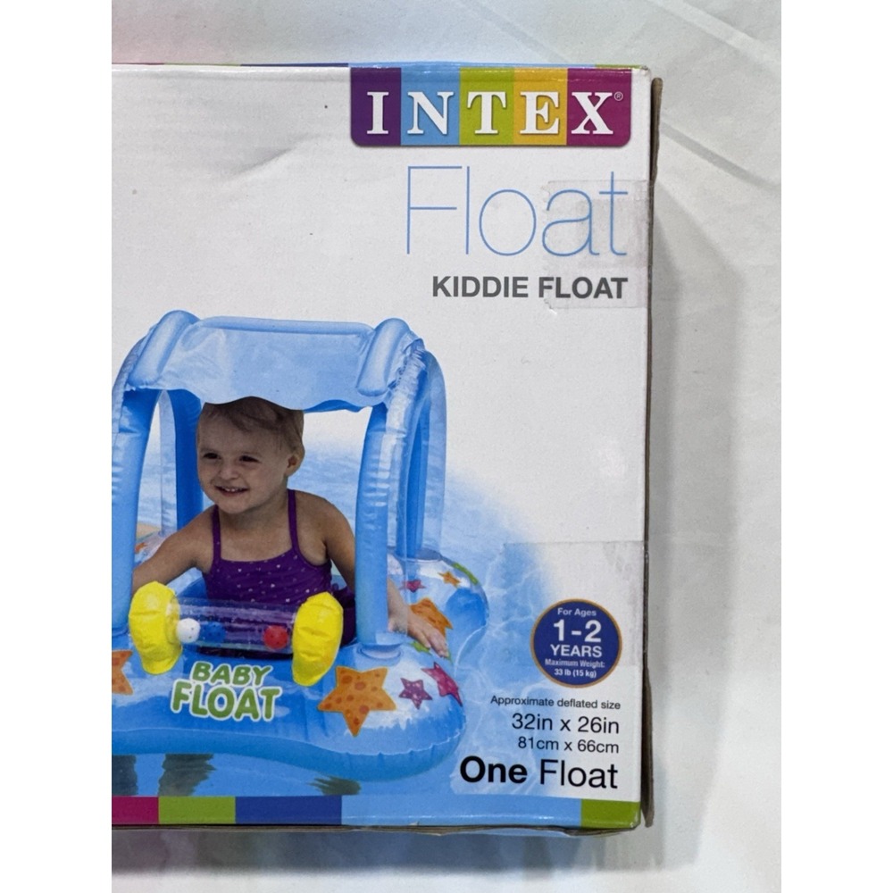 Intex Kiddie Float Inflatable Swimming Pool Baby Tube Raft W/canopy age 1 - 2 - Picture 3 of 4